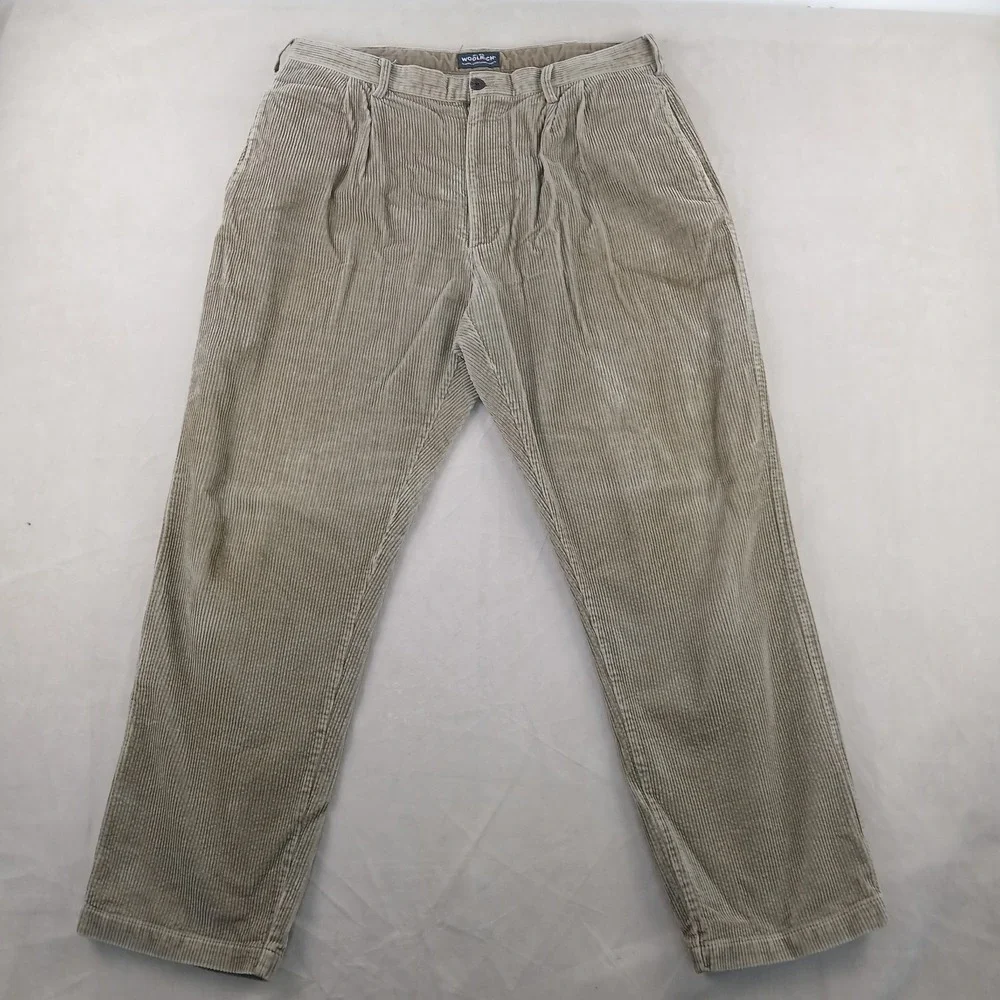Woolrich‎ 36x32 **Actual 35x30 Mens Pants Thick Corduroy Pleated Has Defects